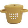 Snack Super Fan Happy Silicon Snacker Cup With Lid, Orange - Food Storage - 1 - thumbnail