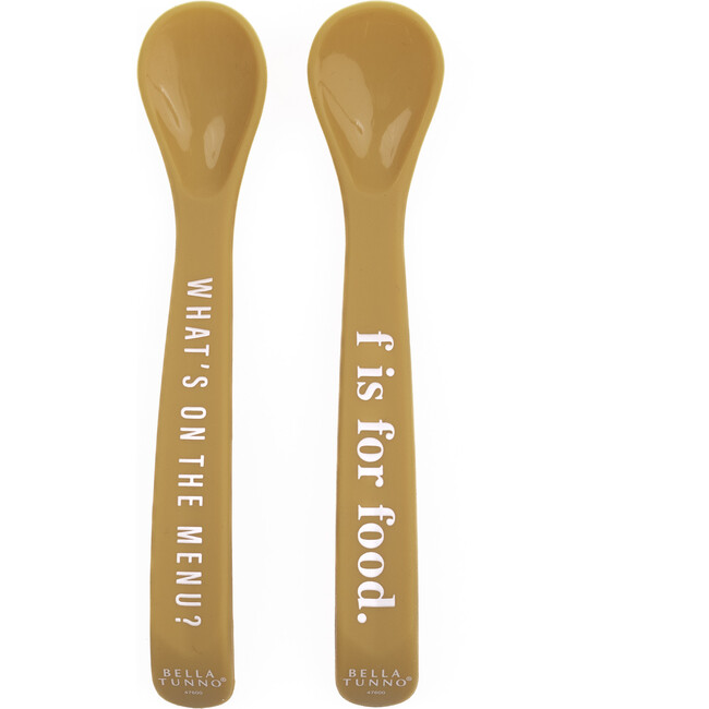 What's on the Menu & F is for Food Silicon Spoon Set, Orange (Set Of 2)