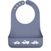 Traffic Jam Little Bites Narrow Bib, Blue - Bibs - 1 - thumbnail