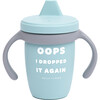 Oops I Dropped It Again 3-Piece Happy Silicon Sippy Cup, Blue - Sippy Cups - 1 - thumbnail