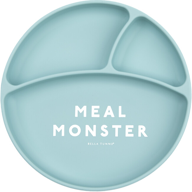Meal Monster 3-Section Wonder Silicon Suction Plate, Aqua