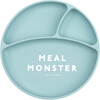 Meal Monster 3-Section Wonder Silicon Suction Plate, Aqua - Food Storage - 1 - thumbnail