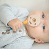 Ocean Duo Beaded Silicon Pacifier Clip, Blue & Yellow - Pacifiers - 2