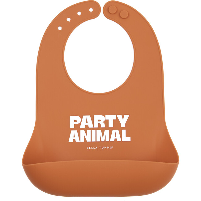 Party Animal Wonder Adjustable Silicon Bib, Orange