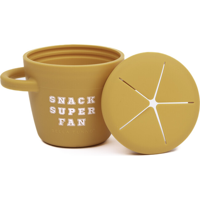 Snack Super Fan Happy Silicon Snacker Cup With Lid, Orange - Food Storage - 2