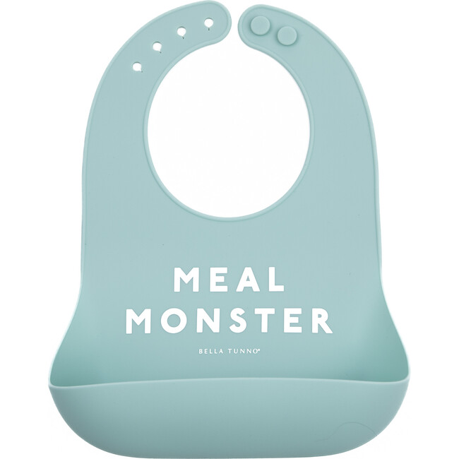 Meal Monster Wonder Adjustable Silicon Bib, Aqua