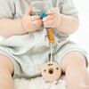 Ocean Duo Beaded Silicon Pacifier Clip, Blue & Yellow - Pacifiers - 4