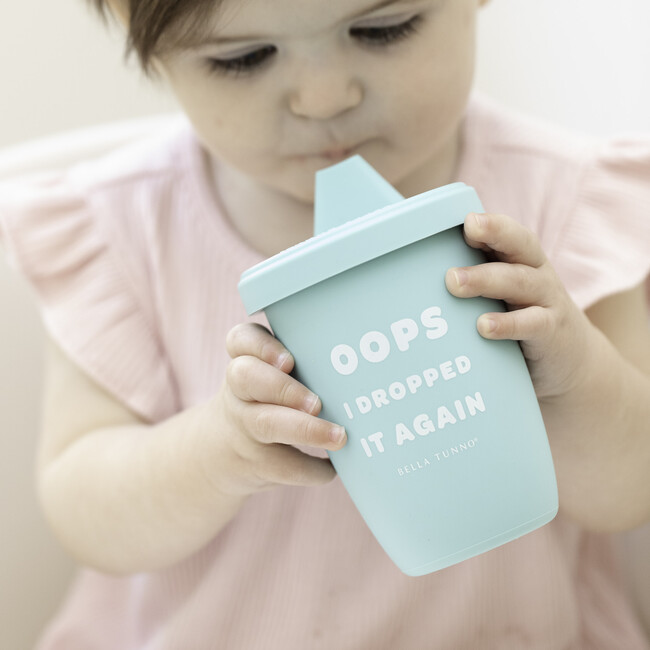 Oops I Dropped It Again 3-Piece Happy Silicon Sippy Cup, Blue - Sippy Cups - 5