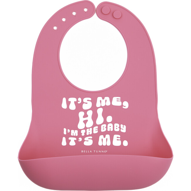 It's Me Hi Wonder Adjustable Silicon Bib, Blush Pink