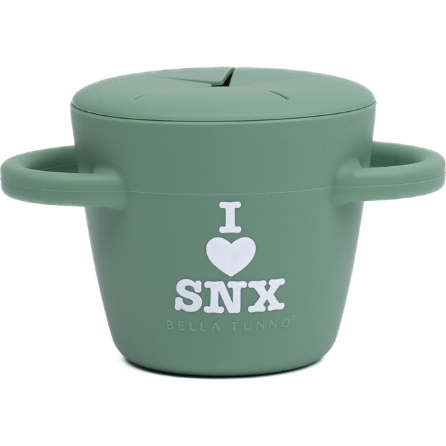 I love SNX Happy Silicon Snacker Cup With Lid, Green