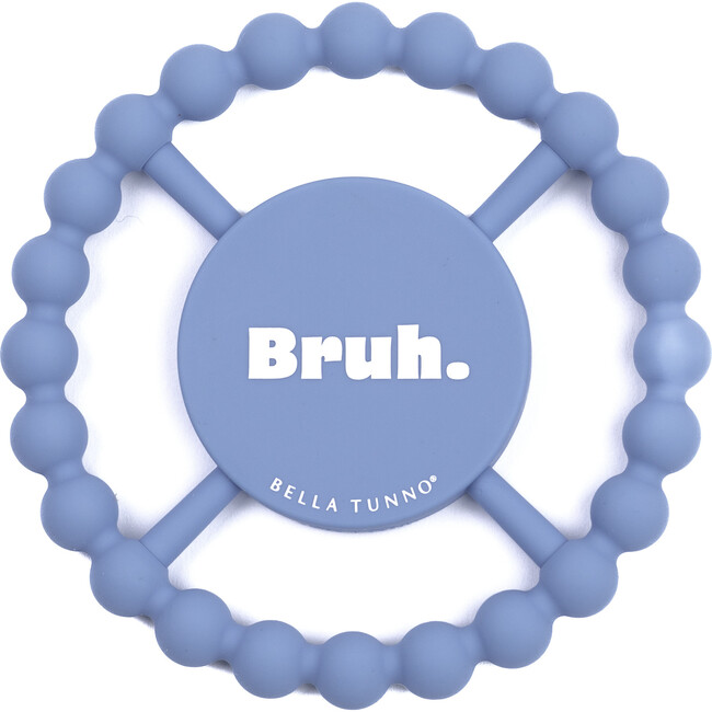 Bruh Beaded Round Grip Silicon Teether, Blue