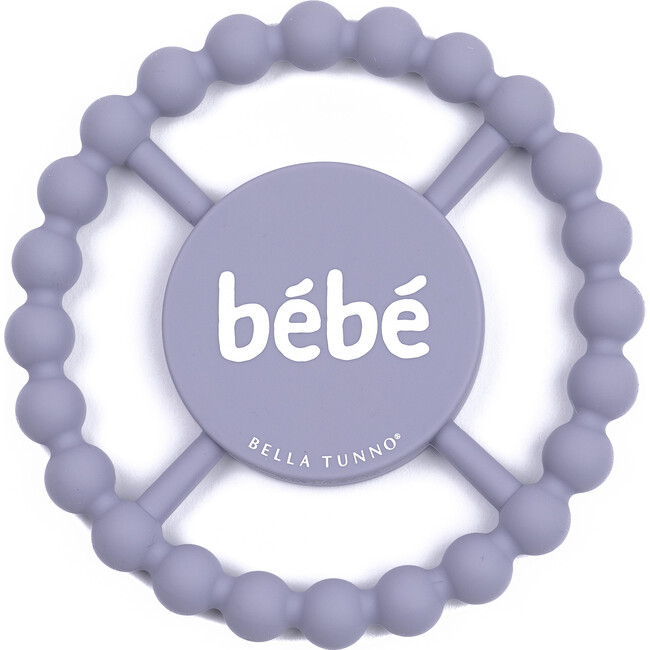 Bebe Beaded Round Grip Silicon Teether, Periwinkle