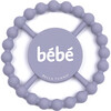 Bebe Beaded Round Grip Silicon Teether, Periwinkle - Teethers - 1 - thumbnail