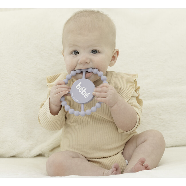 Bebe Beaded Round Grip Silicon Teether, Periwinkle - Teethers - 5