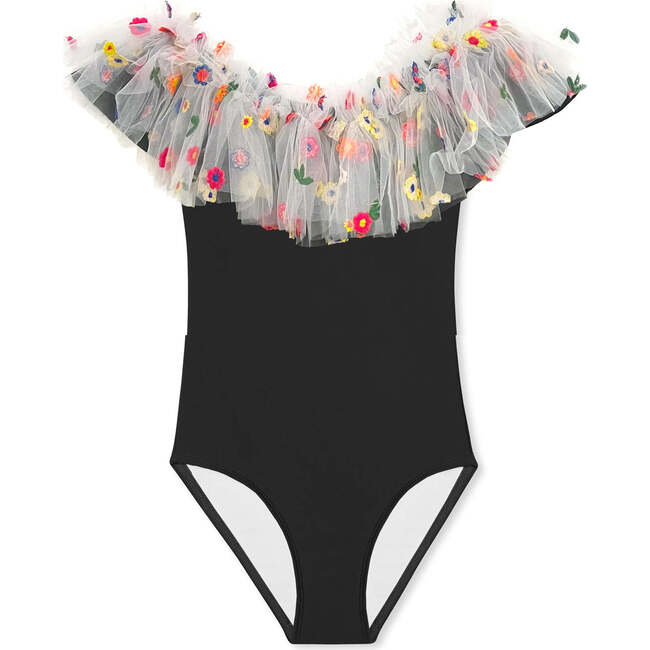 One Piece Swimsuit, Floral Tulle