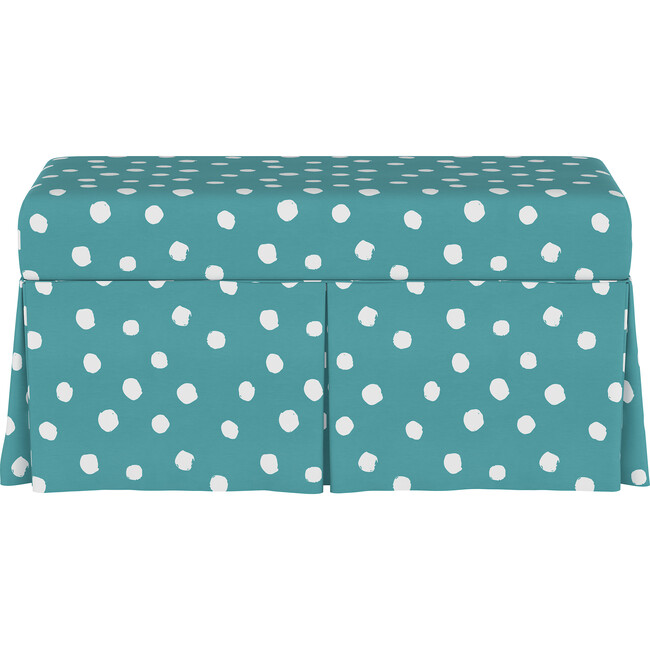 Hamilton Painted Dot Storage Bench, Aqua - Ottomans - 2