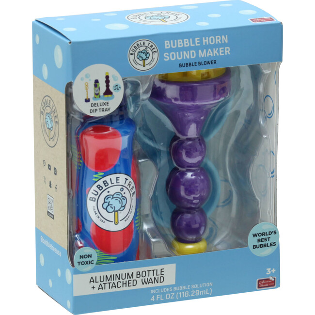Bubble Sound Maker Horn w/ 4 oz Aluminum Bottle of Bubbles - Bubbles/Chalk - 5