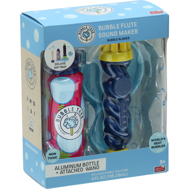 Bubble Sound Maker Flute w/ 4 oz Aluminum Bottle of Bubbles - Bubbles/Chalk - 5