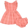 Mini Agnes Sleeveless Pinafore Set, Amber - Dresses - 1 - thumbnail