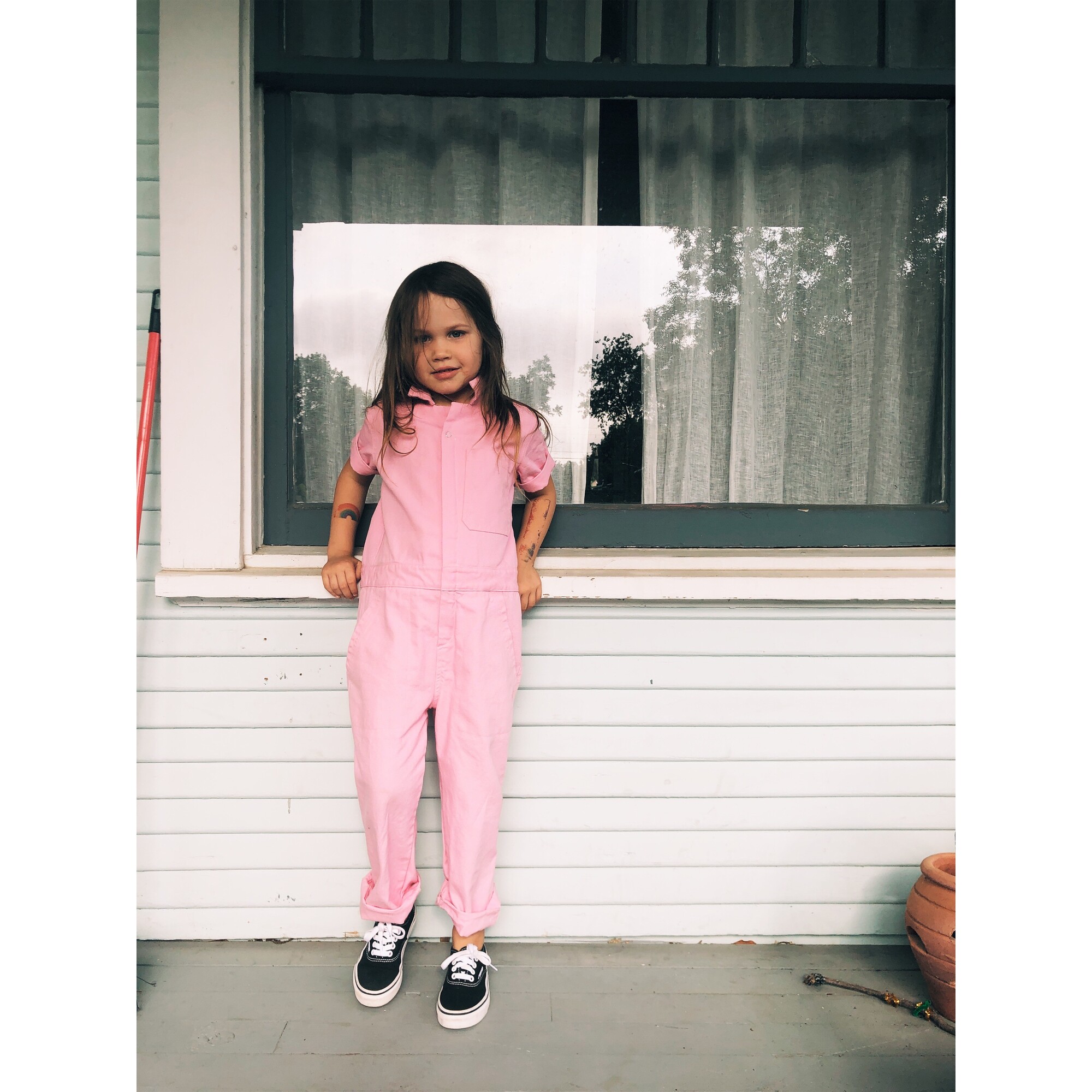 The Coverall, Pink - Hey Gang Rompers | Maisonette