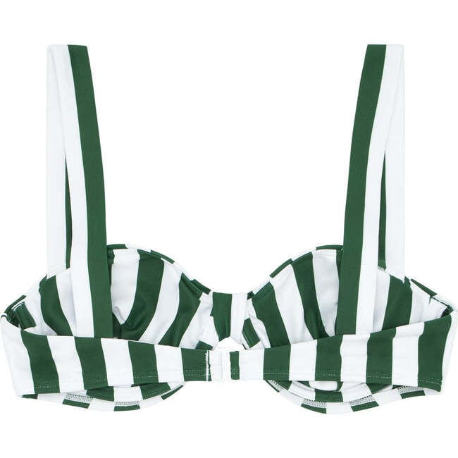 Women's Charleston Green Cabana Stripe Gathered Bikini Top - Two Pieces - 3