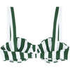 Women's Charleston Green Cabana Stripe Gathered Bikini Top - Two Pieces - 3