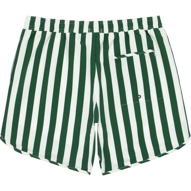 Mens Charleston Green Cabana Stripe Boardie - Swim Trunks - 6