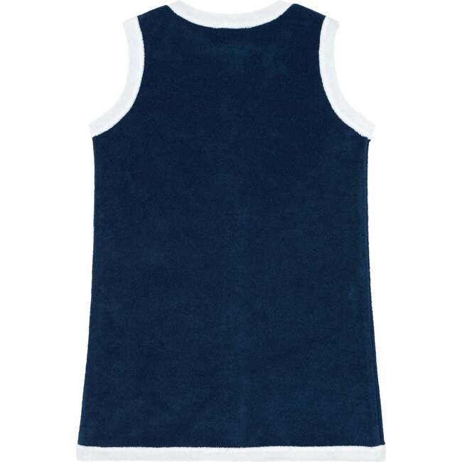 Girls Navy French Terry Sleeveless Button Down Dress - Dresses - 6