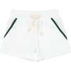 Boys White Terry Shorts With Charleston Green Trim - Shorts - 1 - thumbnail