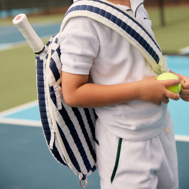 Boys White Terry Shorts With Charleston Green Trim - Shorts - 4