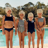 Girls Charleston Green Cabana Stripe Ruffle Strap Bikini - Two Pieces - 3