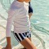 Boys Navy Cabana Stripe Brief - Swim Trunks - 2