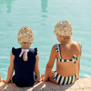 Girls Charleston Green Cabana Stripe Ruffle Strap Bikini - Two Pieces - 6
