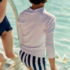 Boys Navy Cabana Stripe Brief - Swim Trunks - 3