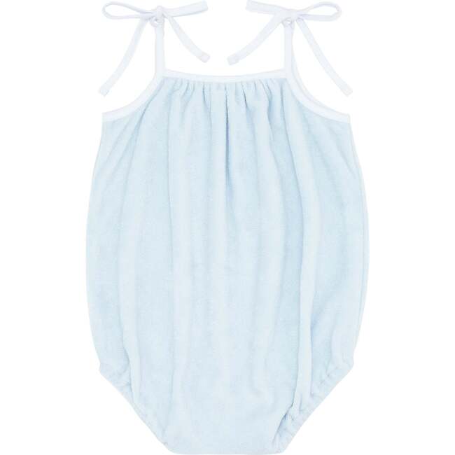 Baby Girls Light Blue Romper With Shoulder Ties - Rompers - 5