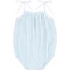 Baby Girls Light Blue Romper With Shoulder Ties - Rompers - 5