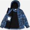 Two Piece Hooded Coat And Pant Mid-Season Set, Blue Printed Bike And Black - Mixed Apparel Set - 3