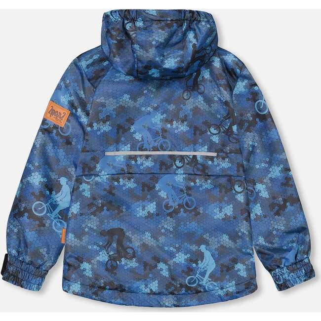 Two Piece Hooded Coat And Pant Mid-Season Set, Blue Printed Bike And Black - Mixed Apparel Set - 4