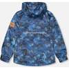 Two Piece Hooded Coat And Pant Mid-Season Set, Blue Printed Bike And Black - Mixed Apparel Set - 4