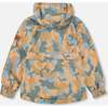 Two Piece Hooded Coat And Pant Mid-Season Set, Beige Printed Camo Dinos Forest Green - Raincoats - 4