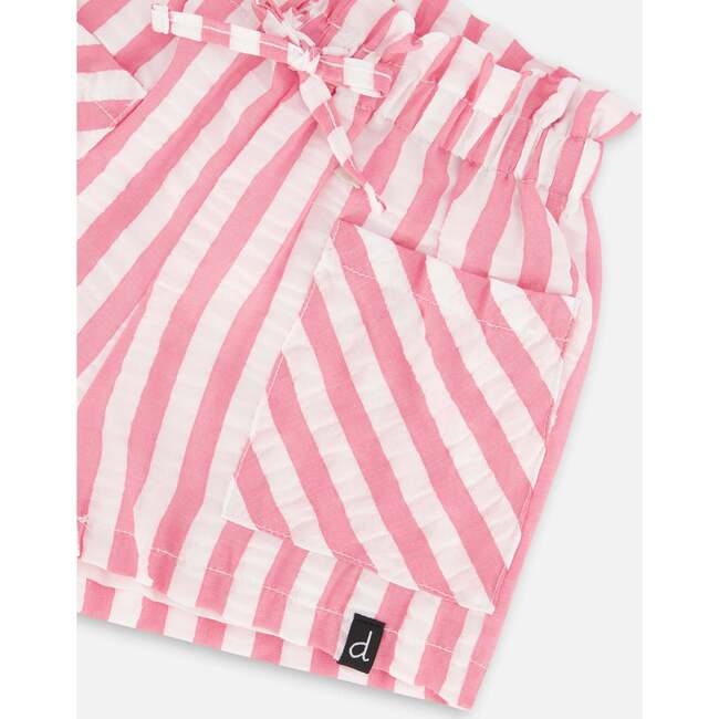 Striped Seersucker Short Bubble Gum Pink