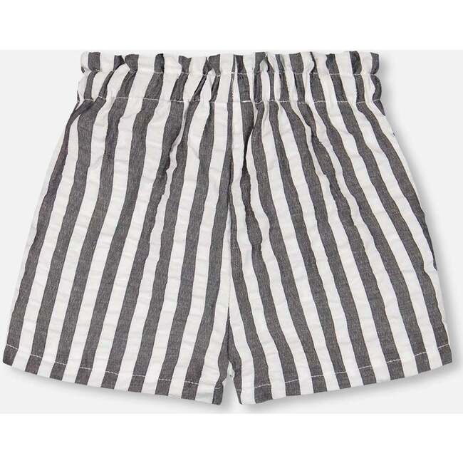 Striped Seersucker Short, Black Stripe - Shorts - 3