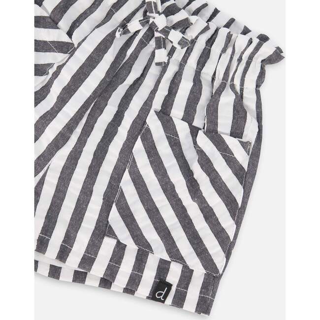 Striped Seersucker Short, Black Stripe - Shorts - 4