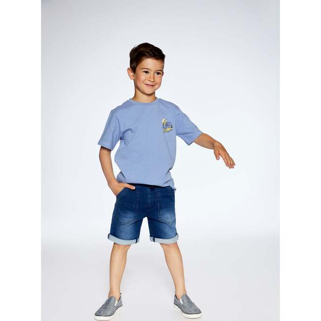 Stretch Denim Short, Navy Denim - Pants - 2