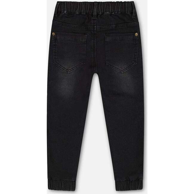 Stretch Denim Jogger Pants, Black Denim - Pants - 3