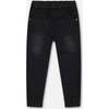 Stretch Denim Jogger Pants, Black Denim - Pants - 3