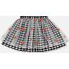Skirt With Embroidered Mesh, Little Vichy Black And White - Skirts - 4