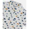 Short Sleeve Poplin Shirt, White Printed Jungle Friends - Shirts - 5