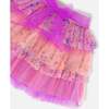 Ruffle Tulle Mesh Skirt, Lavender Printed Fields Flowers - Skirts - 4