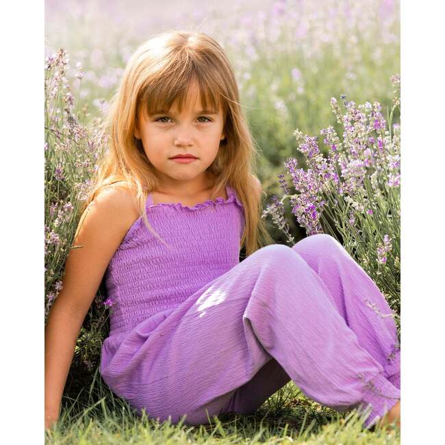 Sleeveless Crinkle Jumpsuit, Lavender - Rompers - 2